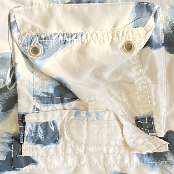 90s Vintage Crafted by Beach men Floral Drawstring Shorts White Size XXL - Picture 14 of 16